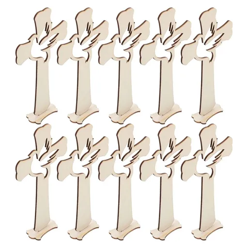 10Pcs Wood Cross Adornments for DIY Crafting Decorative Tabletop Cross
