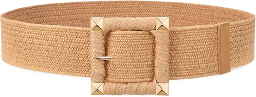 Straw Woven Elastic Belt Boho Braided Belts for Women Bohemian Belt for Summer Dress