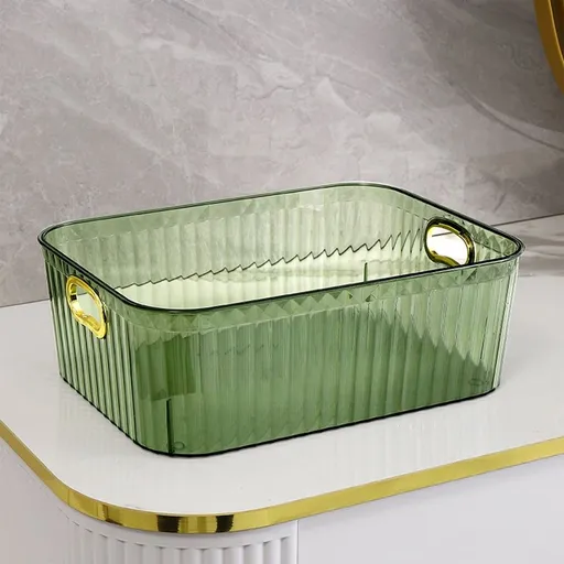 Clear Storage Bins, Plastic Pantry Organizer Bins With Handle For Kitchen, Refrigerator, Freezer, Cabinet, Closet