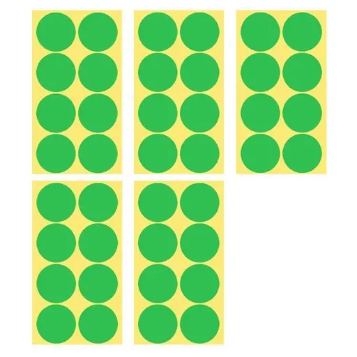 8/13/25/50mm Sticker Dots Adhesive Round Labels Circular Scrapbooking Light Green - 50mm 8 Dots - 5 Sheets