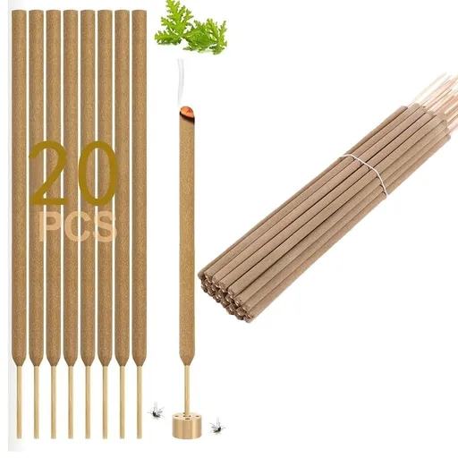20Pcs Natural Citronella Incense Sticks,Outdoor Bug Repellent Incense Sticks,DEET Free Gnat Mosquito Control for Indoor Backyard Travel Camping