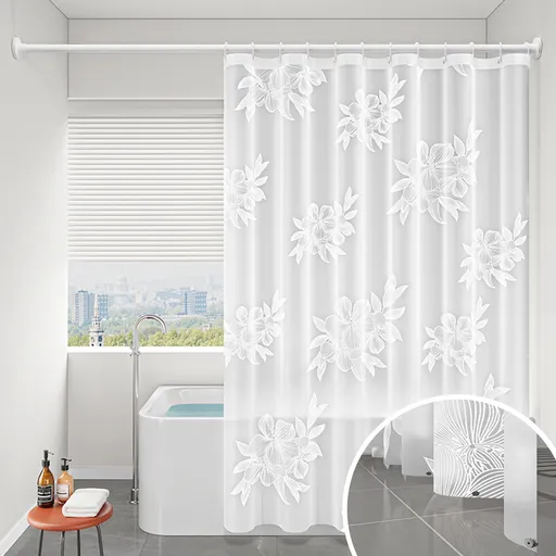 Shower Curtain, 31.5×71 Inch Shower Curtain Liner, Waterproof Plastic Shower Liner, Cute Lightweight Shower Curtain for Bathroom 71×59 in A