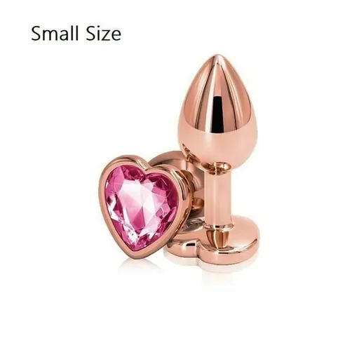 House Of Dasein Rose Gold Metal Butt Plug Jewellery Rhinestone Anal Sex Toys - Pink - S - Heart