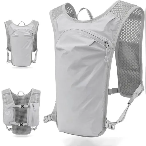 Sports Vest - Cycling - Running - Hiking - Breathable Cycling Cross-Country Marathon Hydration Bag Backpack - Gray