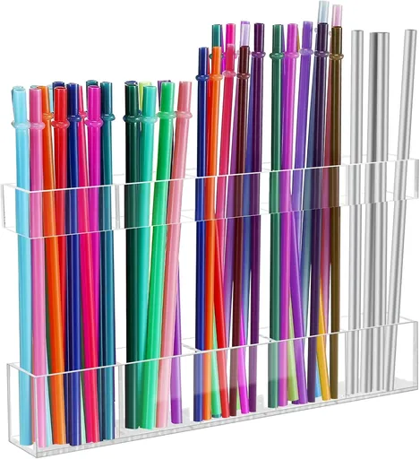 Rietjeshouder - Acrylic - 9.5 inch - Reusable - Cutlery Organizer - Storage Space - Kitchen Organizer - Super Sticky - Wall Organizer for the Cupboard - Transparent