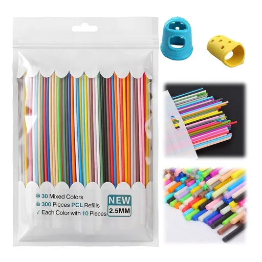 300Pcs 3D Pen Filament Refills Only Compatible with 32/25/30 bright colors 3D Pen Refill Sticks for Kids Christmas Present