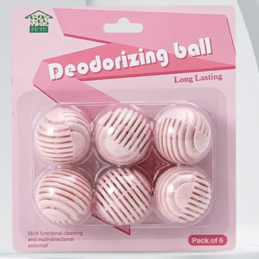 Shoe Deodorizing Balls - Deodorizing and Antibacterial Aromatherapy Beads for Wardrobes and Shoe Cabinets, Multiple Colors Available. Long-Lasting Odor-Eliminating Fragrance Balls, Pack of 6 - Pink