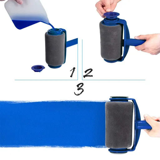 Paint Roller Brush Kit Interior Wall Painting Brush Tools with Sticks Paint Rollers Handle Tool Paint Edger Set