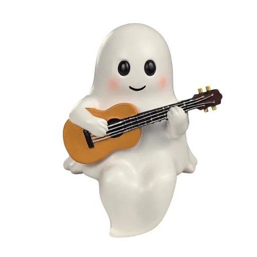 Halloween Ghost Figurine, Cute Ghost Decor with Pink Bow & Hot Drink, Funny Ghost Statue Halloween Decor for Gift, Cute Spooky Tabletop Ornament for Home, Mantle, Desk & Party Decoration