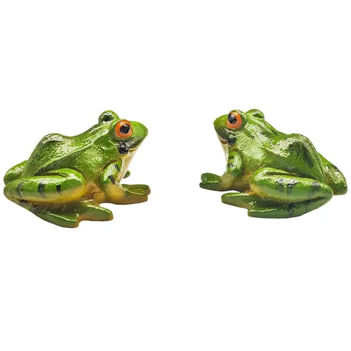 Miniature Frog Figurine 2pcs Fish Tank Decoration Indoor Outdoor Decor Resin 6.50X5.50X3.80cm