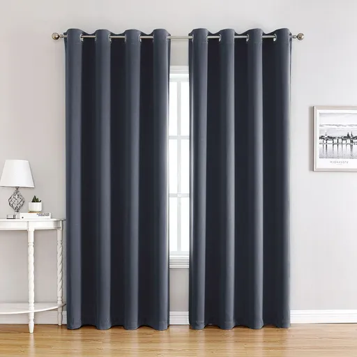 Dark Navy | Approx. 39x98 Inch Single Panel | 657g Per Panel | 210GSM Full Blackout Curtains, Grommet Top 2 Panels, Vintage Collegiate Tall Window Drapes for High Ceiling, Suitable for Christmas Gifting