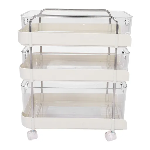 Storage Shelving Unit Organizer Multifunctional Design 3 Layers with Wheels for Kitchen Bedroom Living Room