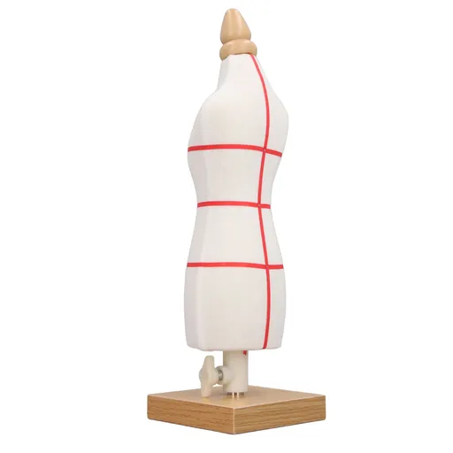 Doll Dress Form 12.2 Inch Canvas Clothes Sewing Mannequin Table Top Display Clothing Stand with Wooden Base for Sewing Pattern Making Teaching Style 2