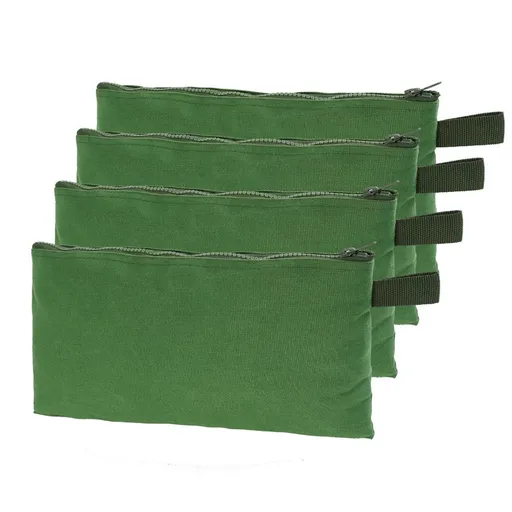 4 Pcs Canvas Tool Bag Heavy Duty Tool Zipper Pouch Multipurpose Utility Tool Storage Organizer Tote Bag, Army Green