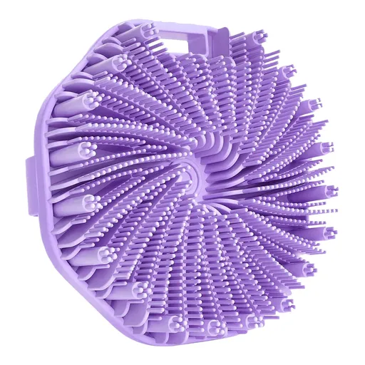 Silicone Body Scrubber Exfoliating for Sensitive Skin Ergonomic Handle Grey