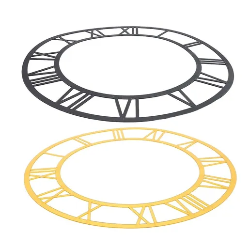 2Pcs Self Adhesive Acrylic Roman Numeral Clock Wall Decal for Elegant Living Room Decor