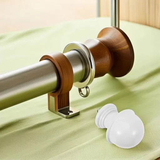 White Wood Curtain Rod Finials, Decorative Home Accessories, Elegant Design, Set of 2 Pieces for Window Treatments