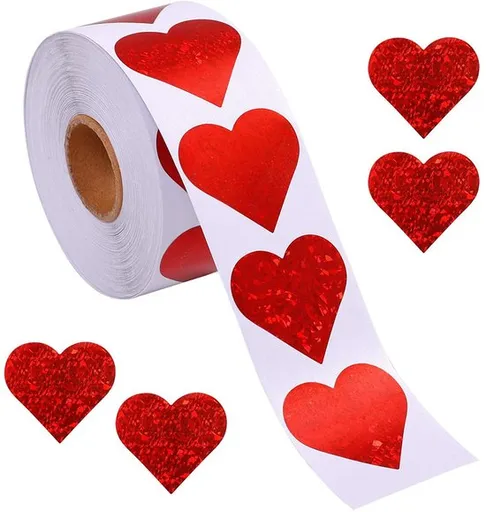 500 Heart Stickers – Valentine's Day Decoration – Heart-shaped Wall Stickers – Sticker Accessories for Birthdays, Parties and Special Occasions