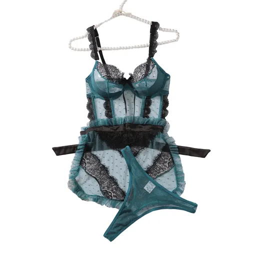 House Of Dasein Hollow Out Backless No Take Off Seductive Jumpsuit With Steel Ring - Black Green - S
