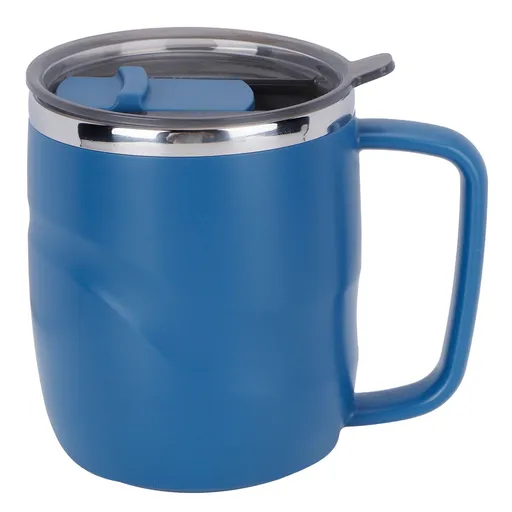 400ml Coffee Mug Stainless Steel Anti Scalding Water Cup with Lid for Home Office Wonderful Gift(Blue )