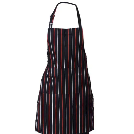 Apron with Pocket 2Pcs Chef Butcher Kitchen Cooking Baking Restaurant Wear - Black White Red
