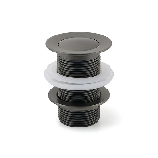 Gun Metal Brass 32mm Push Pop Up Plug Non-Overflow Basin Sink Drain Outlet Waste