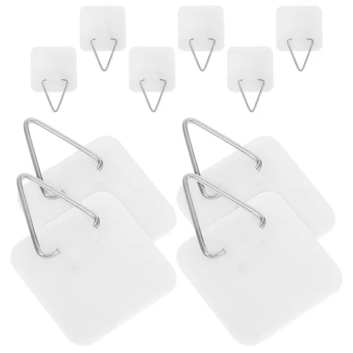 10-Pack Vertical Plate Holders for Wall Display, Decorative Invisible Adhesive Plate Hangers with Hooks for Home Decor