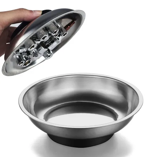 4" Magnetic Bowl Round Magnetic Tray Dish, Stainless Steel Garage Holder Tool in any position for multipurpose use