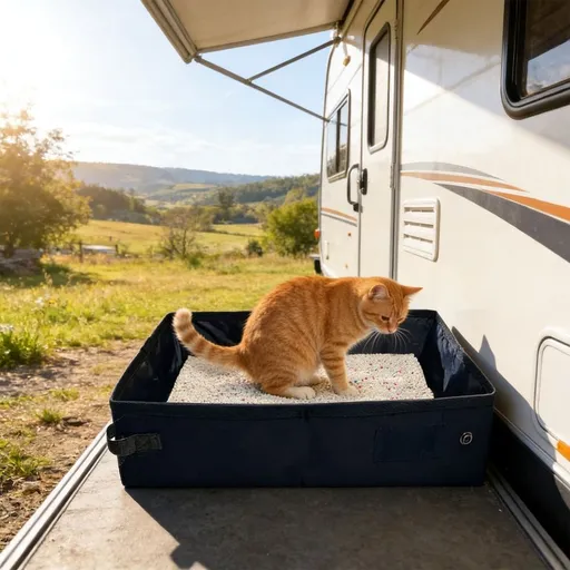 Foldable Travel Cat Litter Box, Disposable Litter Pan, Portable Cat Toilet for Camping Hiking Hotel Road Trips, Waterproof Temporary Kitty Potty with Quick Setup, Foldable Litter Pan, Purple, Small