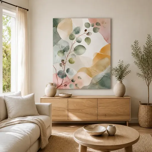 Eucalyptus Reverie Stretched Canvas Wall Art - Portrait - 60W x 80H cm