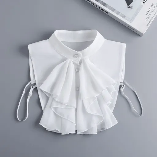 Women’s Ruffle Shirt Collar – Detachable Neck Ruffle Victorian Vintage Blouse Half Collar,Accessories for Women’s（white）
