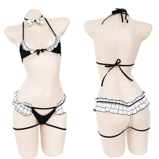 House Of Dasein Skimpy Maid Lingerie Set Cosplay Costume - Pear