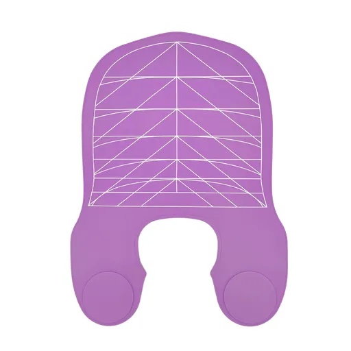 Purple Striped Silicone Hairdressing Cape - Extended Oversized Shoulder Pad for Hair Dyeing and Perming