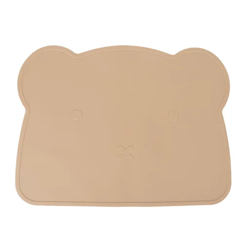 Silicone Placemat Thicken Heat Insulation Anti Slip Soft Elastic Silicone Bear Placemat for Home Hotel Restaurant Brown