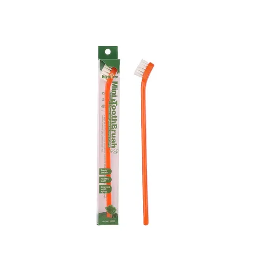 Tangerine Pet Toothbrush 5 Pack - PP Single Head Dental Cleaning Brush, Long Handle Oral Care Tool for Dogs and Cats, Easy Everyday Pet Hygiene