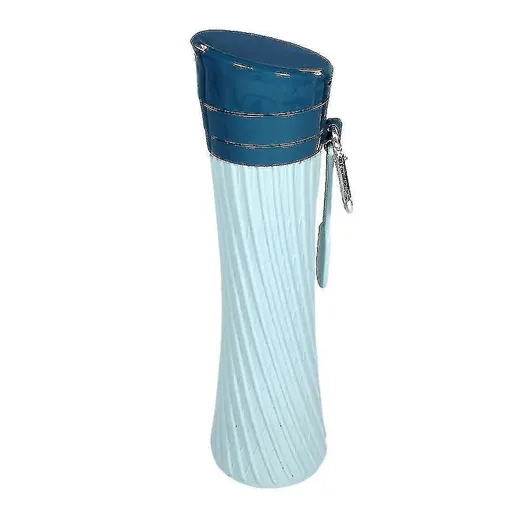 500ml Collapsible Silicone Water Bottle Foldable Reusable Sports Cup with PP Lid for Running Cycling Hiking Camping Travel Outdoor - Blue