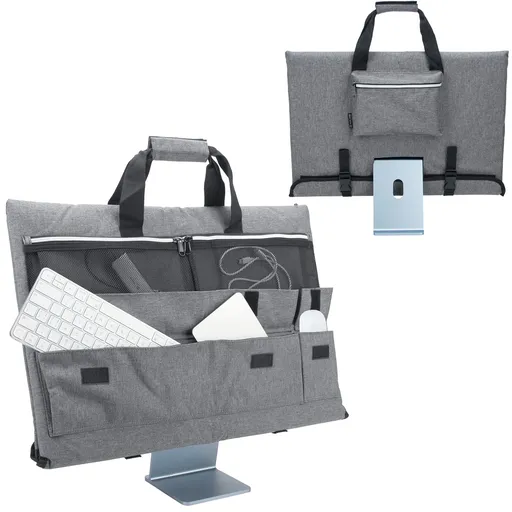 Travel Carrying Case for 24'' Desktop Computer, Protective Storage ，with Carry Handle for 24 inch Screen and Accessories (Grey)