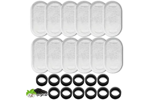 12 Sets Carbon Filters Water Fountain Replacement for Pet Dog Cat Water Drinking