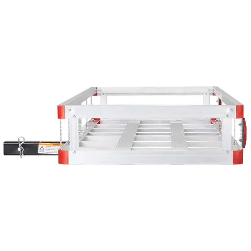 49.4 x 22.4 x 7.1 in Hitch Cargo Carrier, 500lb Capacity Trailer Hitch Mount Aluminum Cargo Basket, Luggage Carrier Rack Fits 2" Hitch Receiver for SUV Truck Pickup Camping