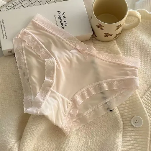 Duoxi Yan Ice Silk Women Mid Waist Underwear Sakura Powder Size: M; Recommended weight (kg): 47 - 54; Waist (cm): 64 - 70; Hip (cm): 86 - 90; Suitable fit: regular build