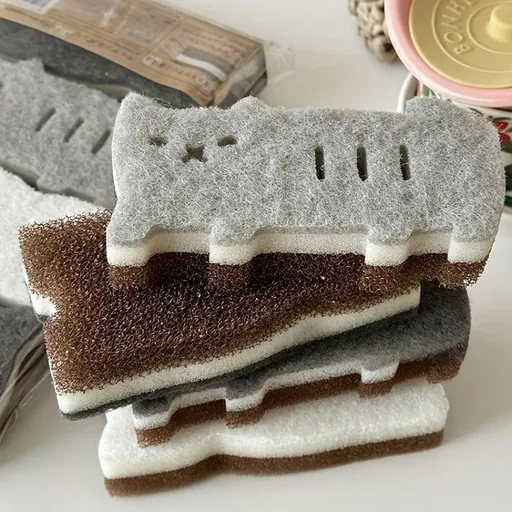 4pcs Cute Cat Sponge Set for Kitchen - Thick, Durable Dishwashing & Cleaning Tools 4 Piece Set