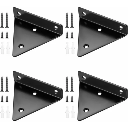 4 Pcs Floating Shelf Brackets, Invisible Triangle Wall Mounted Shelf Brackets, Metal Wall Shelf Brackets for Shelves
