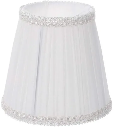 Lampshade - Table Lampshade - White Pleated Tubular Lampshade - Small - Suitable for Table Lamps and Floor Lamps - 13.5x10cm