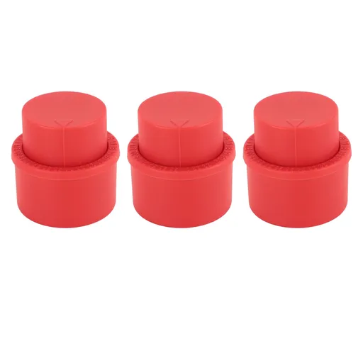 3pcs Soda Bottle Stopper Professional Press Type Sealing Reusable Beverage Bottle Covers for Soda Beverage Bottles Red