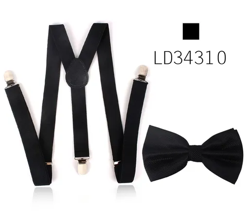 Adult Polyester Suspenders Bow Tie Set 2.5cm LD34310