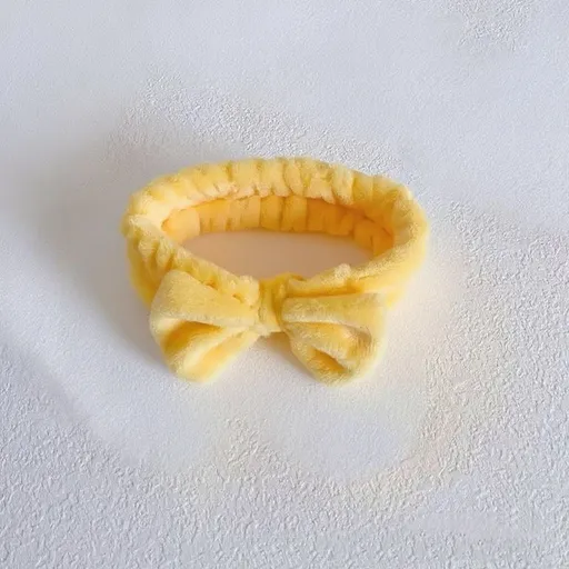 Autumn/Winter Plush Bow Headband Yellow