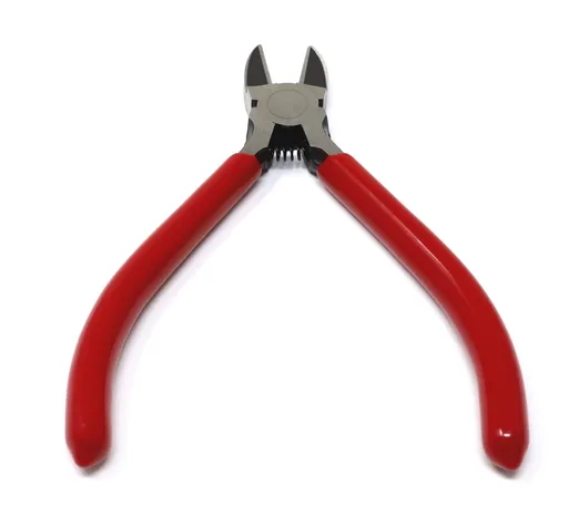 Flush Cutter Side Cutter Wire Cutter Pliers Nippers Repair Tool, Red, Chrome-Vanadium Steel，Chrome- Polyvinyl Chloride