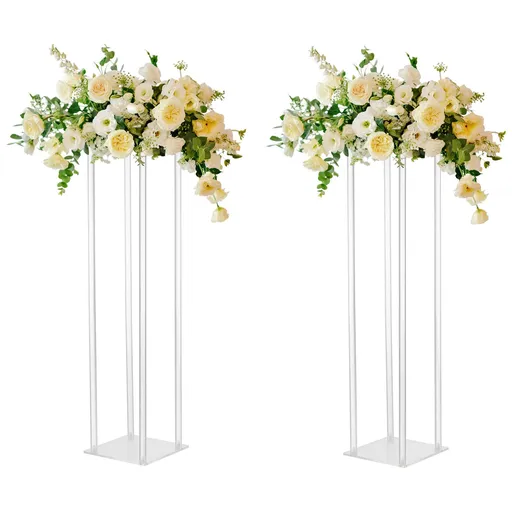 Wedding Acrylic Road Lead Flower Stand Cylinder Vase Flower Arrangement Wedding Decoration