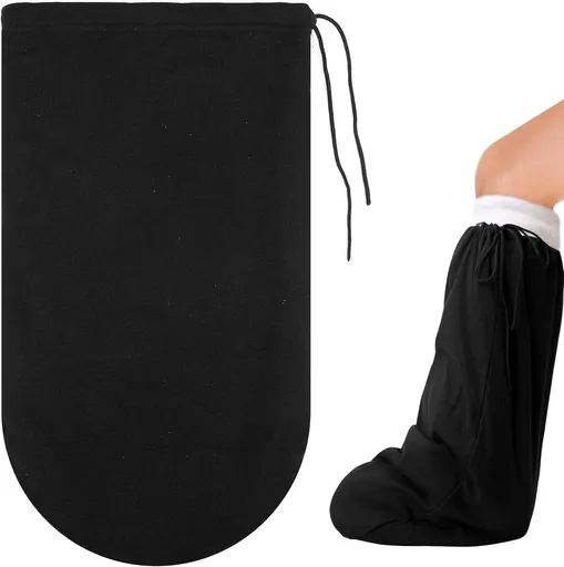 21 x 12.5 Inch Leg Cast Cover- Adjustable Drawstring Foot Cast Sock Cover- Warm Plaster Stocking Protective for Women Men Foot Leg Ankle Protection (1pcs)