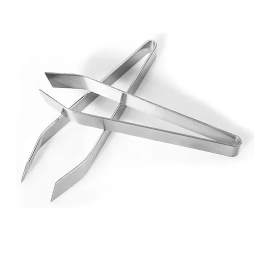 Stainless Steel Tweezers Slant Tip Plucking Tweezers Chicken Feather Clip Herringbone Clamp Hair Tweezers Kitchen Utensils 2pcs
